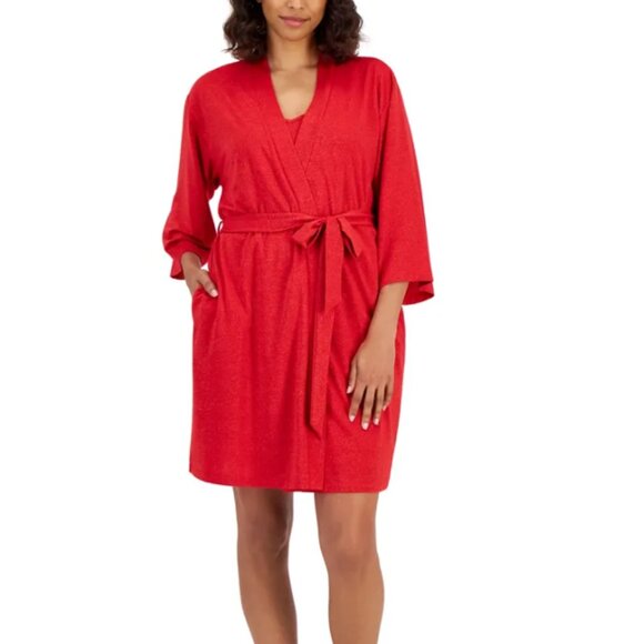 I.N.C. International Concepts 2-Pc. Sparkle Robe & Chemise Set Infrared NWT - Picture 7 of 10